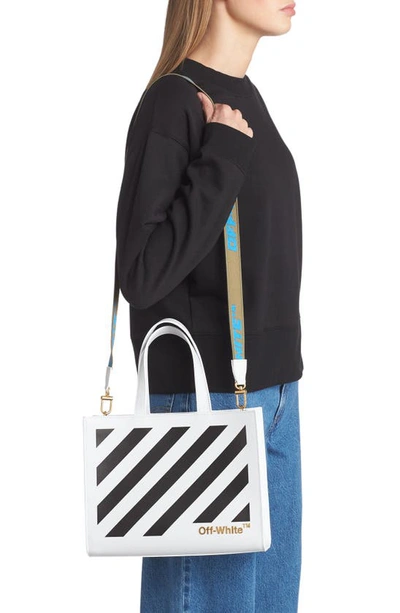 Shop Off-white Diag 28 Hybrid Shopper/tote Bag In White Black