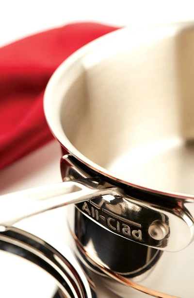 All-clad All Clad Copper Core 4 Quart Covered Sauce Pan In Stainless Steel