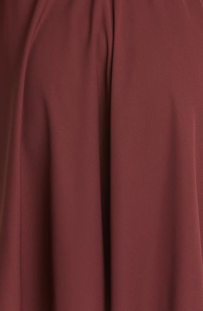 Shop Nensi Dojaka Drape Double Bra Cutout Halter Dress In Burgundy