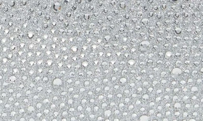 Olga Berg Gabby Metallic Hot Fix Crystal Clutch In Silver