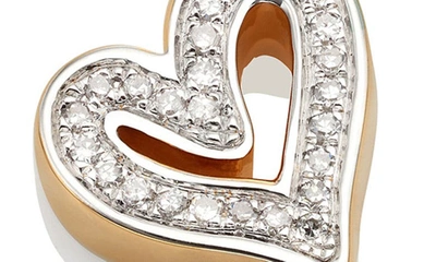 Shop Monica Vinader Alphabet Heart Diamond Pendant Charm In Yellow Gold