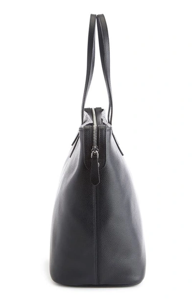Royce New York Personalized Leather Tote With Wristlet In Black- Deboss