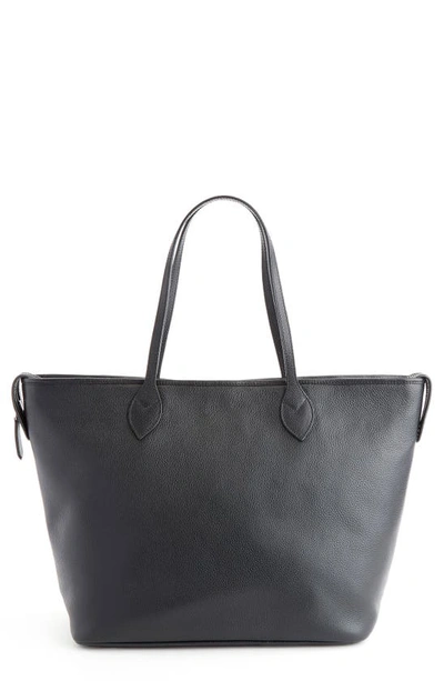 Royce New York Personalized Leather Tote With Wristlet In Black- Deboss