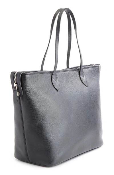 Royce New York Personalized Leather Tote With Wristlet In Black- Deboss