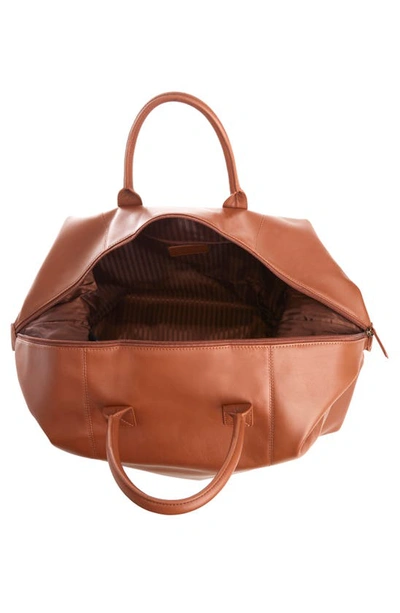 Royce New York Personalized Weekend Leather Duffle Bag In Tan- Deboss
