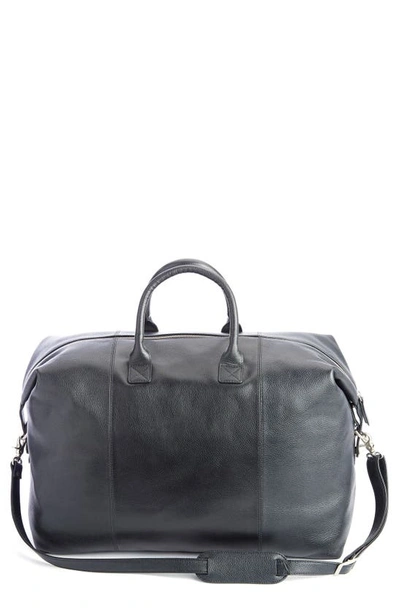 Shop Royce New York Personalized Weekend Leather Duffle Bag In Black- Deboss