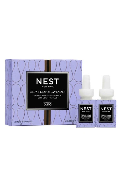 Shop Nest New York New York Pura Smart Home Fragrance Diffuser Refill Duo In Cedar Leaf And Lavendar