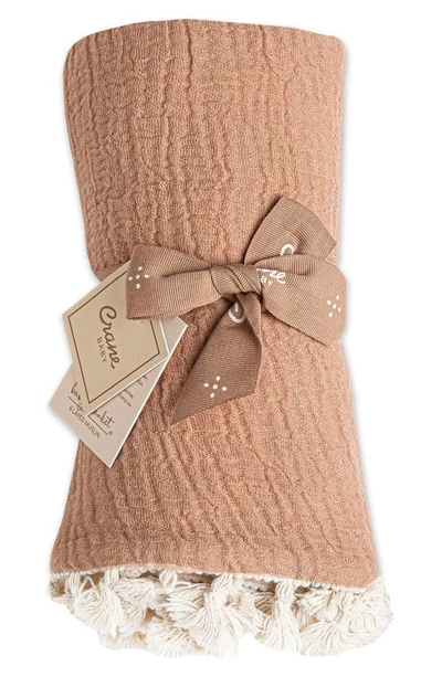 Crane Baby Muslin Blanket In Copper