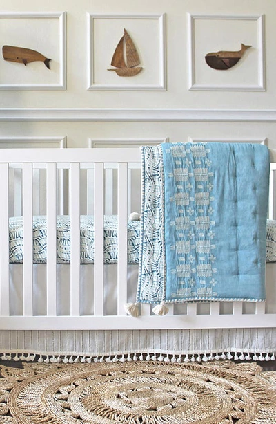 Shop Crane Baby Quilted Cotton Baby Blanket In Blue
