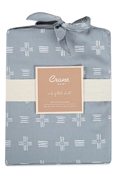 Crane Baby Fitted Crib Sheet In Blue/white