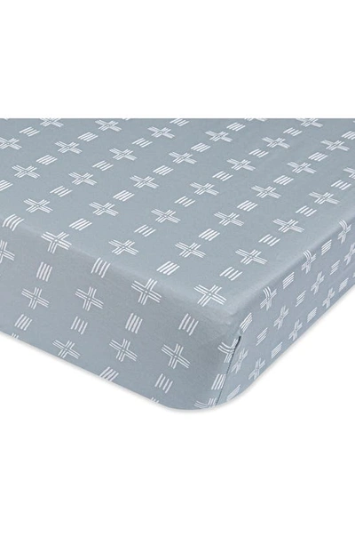 Crane Baby Fitted Crib Sheet In Blue/white