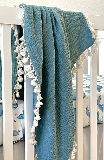 Crane Baby Fitted Crib Sheet In Blue Whale