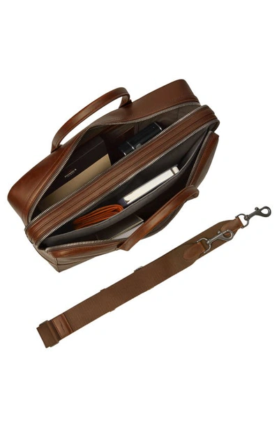 Shop Shinola Canfield Brief Leather Messenger Bag In Medium Brown