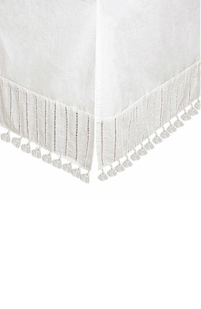 Crane Baby Tassel Trim Crib Skirt In White