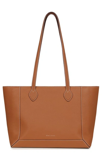 Shop Strathberry Mosaic Leather Shopper Tote In Tan