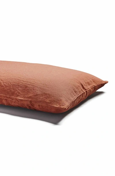 Shop Piglet In Bed Linen Duvet Cover & Bedding Set In Burnt Orange