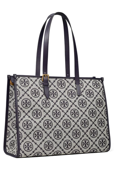Tory Burch T Monogram Small Jacquard Tote In Tory Navy