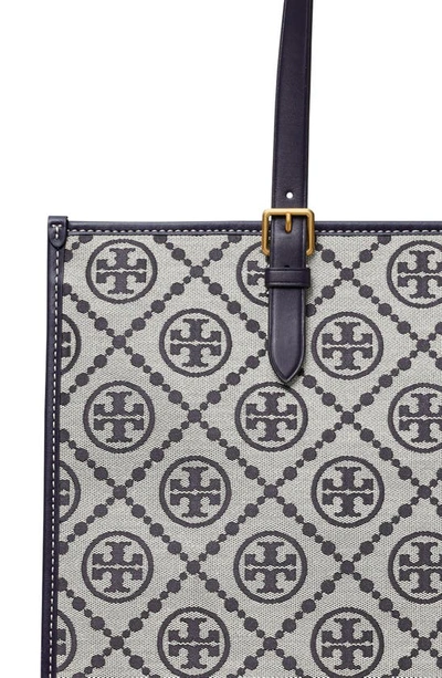 Tory Burch T Monogram Small Jacquard Tote In Tory Navy