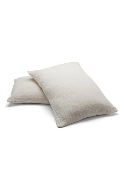 Shop Casper Textured Cotton Pillow Shams In Cream