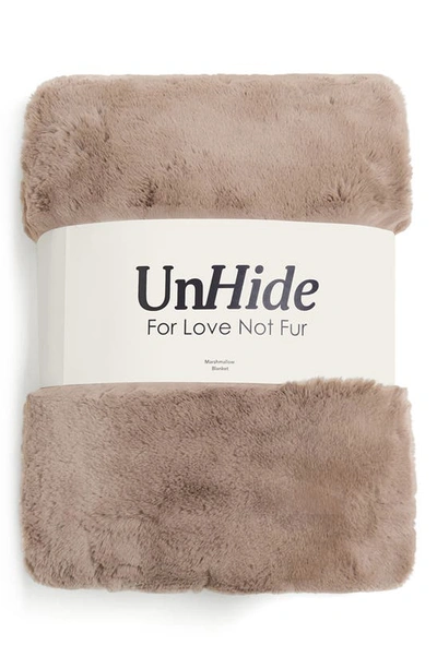 Shop Unhide The Marshmallow 2.0 Medium Faux Fur Throw Blanket In Mocha Sharpei