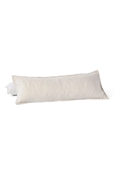 Shop Coyuchi Relaxed Organic Linen Lumbar Pillow Cover In Natural Chambray