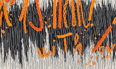 Shop Christian Louboutin Frangibus Medium Embroidered Tote In Denim-orange/ Navy/ Sabagold