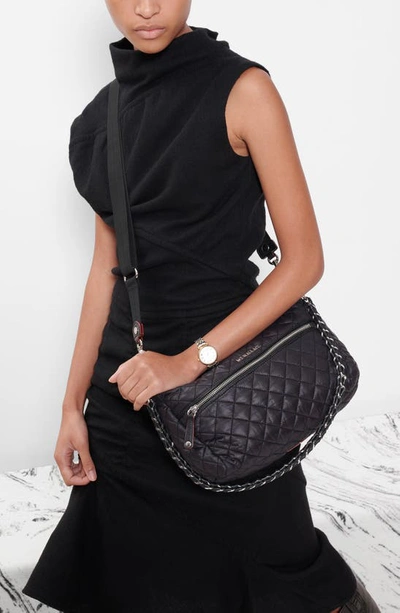 Shop Mz Wallace Crosby Quilted Shoulder Bag In Black