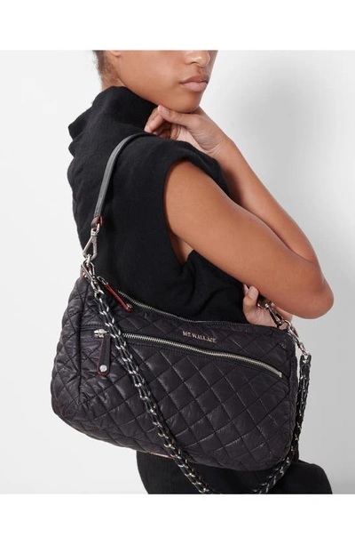 Shop Mz Wallace Crosby Quilted Shoulder Bag In Black