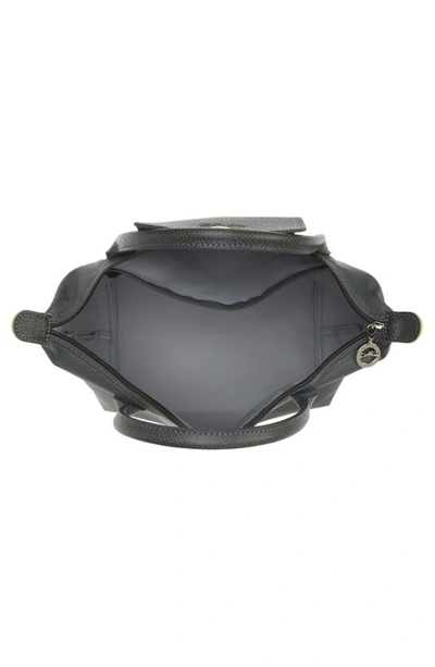 Longchamp Small Le Pliage Green Top Handle Bag In Graphite