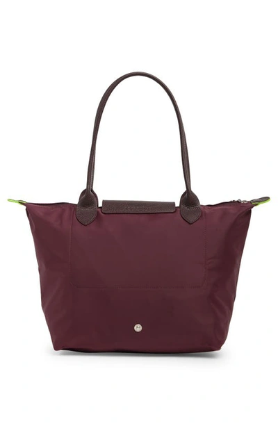 Shop Longchamp Medium Le Pliage Green Recycled Canvas Shoulder Tote Bag In Burgundy