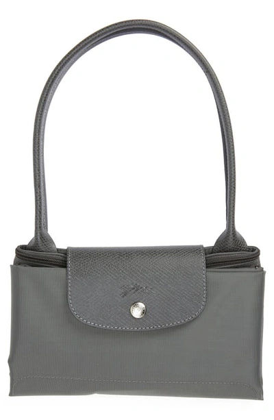 Shop Longchamp Medium Le Pliage Green Recycled Canvas Shoulder Tote Bag In Graphite