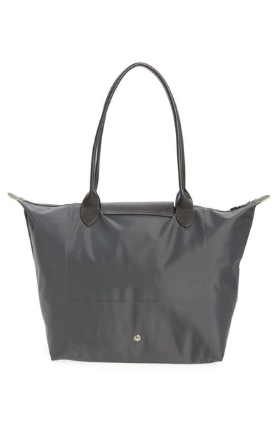 Shop Longchamp Le Pliage Green Recycled Canvas Large Shoulder Tote In Graphite
