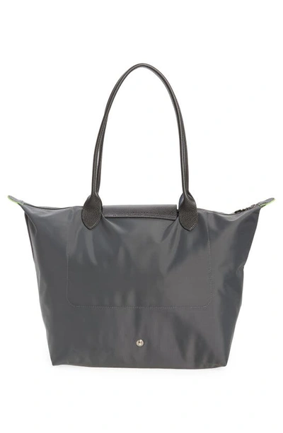 Longchamp Le Pliage Green Recycled Canvas Large Shoulder Tote In Graphite