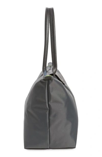 Shop Longchamp Le Pliage Green Recycled Canvas Large Shoulder Tote In Graphite