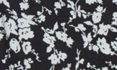 Ganni Printed Crepe Peplum Viscose Blouse In Black