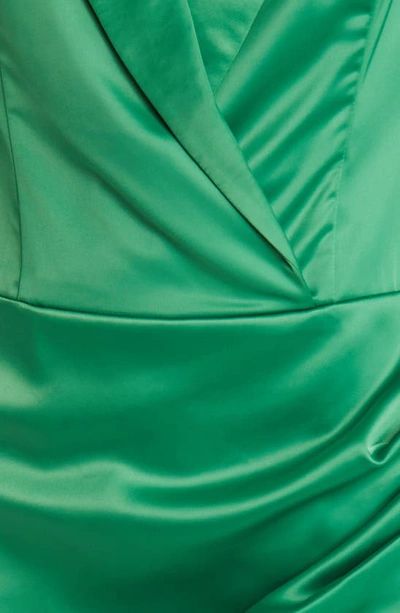 Shop Area Stars Long Sleeve Satin Dress In Green