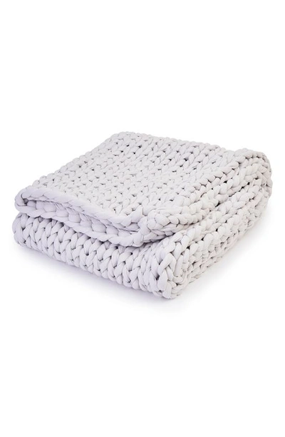 Shop Bearaby Organic Cotton Weighted Knit Blanket In Moonstone Grey