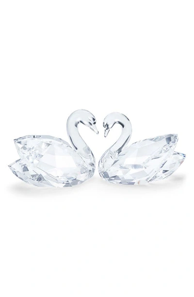 Shop Swarovski Feathered Beauties Set Of 2 Crystal Swans In Clear