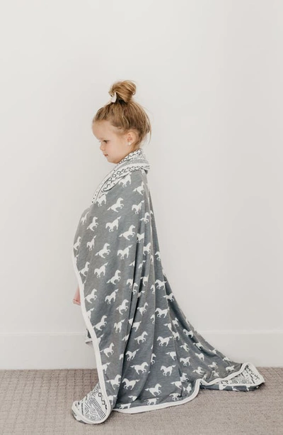 Copper Pearl Reversible Print Swaddle Blanket In Colt