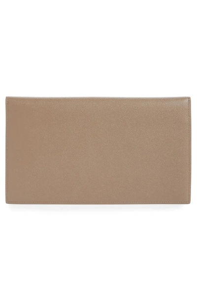 Shop Saint Laurent Uptown Calfskin Leather Envelope Clutch In 2346 Taupe