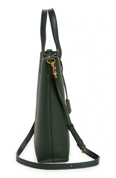 Shop Saint Laurent Toy North/south Leather Tote In 3045 New Vert Fonce