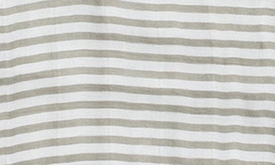 Shop Little Unicorn Cotton Muslin Wearable Blanket In Grey Stripe