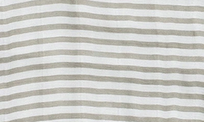 Little Unicorn Cotton Muslin Wearable Blanket In Grey Stripe