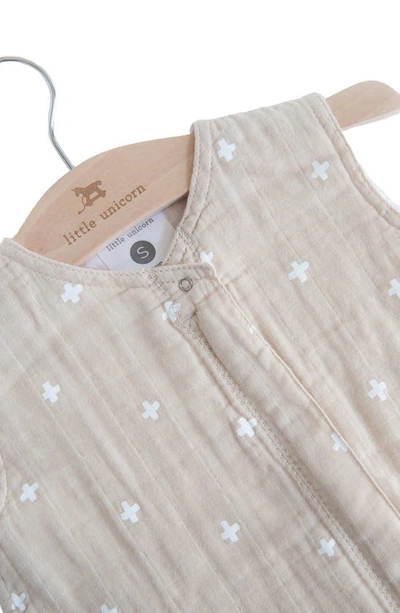 Little Unicorn Cotton Muslin Wearable Blanket In Taupe Cross