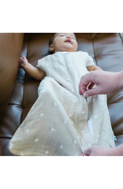 Little Unicorn Cotton Muslin Wearable Blanket In Taupe Cross
