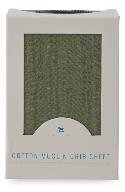 Shop Little Unicorn Cotton Muslin Crib Sheet In Fern