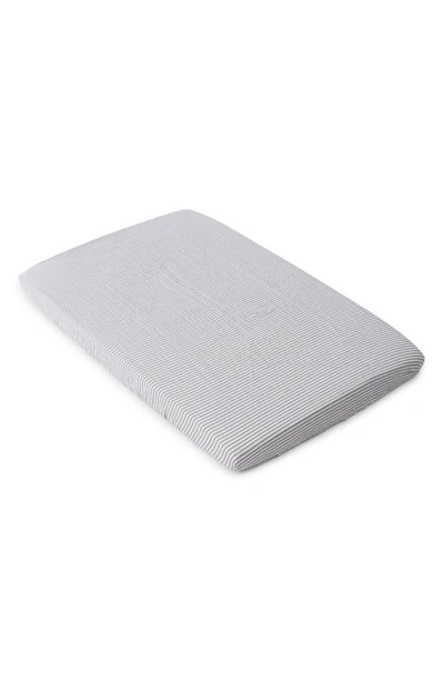 Little Unicorn Cotton Muslin Crib Sheet In Grey Stripe