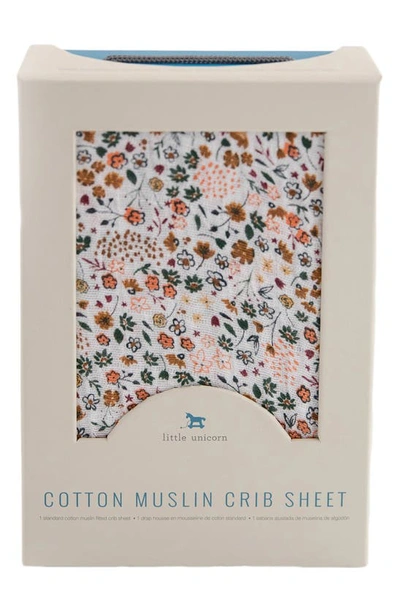 Shop Little Unicorn Cotton Muslin Crib Sheet In Pressed Petals