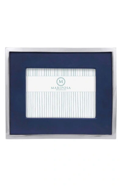 Shop Mariposa Leather Picture Frame In Blue