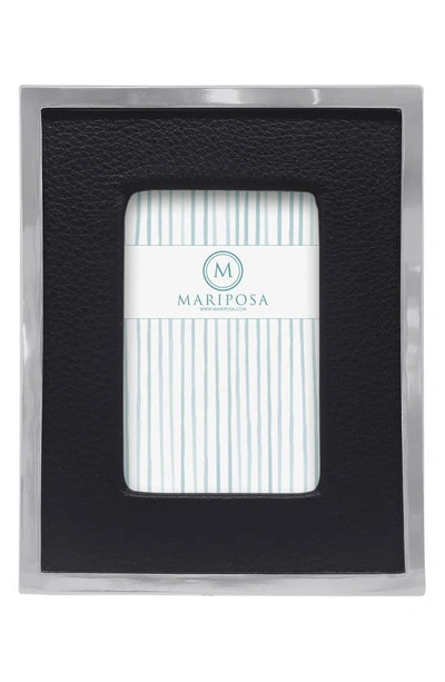 Mariposa White Leather with Metal Border 4x6 Frame